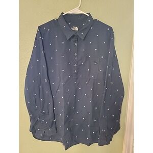 The North Face Women's Navy Button-Up Shirt XL
